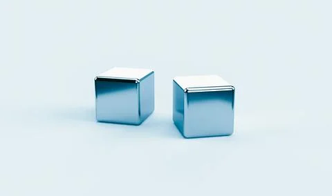 Minimalist Metallic Cubes on Light Background Stock-Illustration