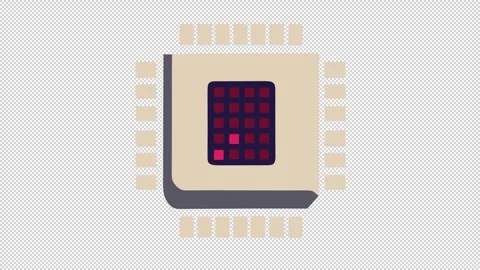 Minimalist Microchip Icon Video stock 321870803