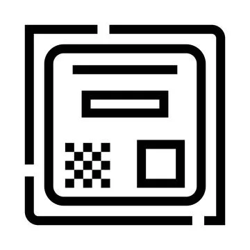 Minimalist microchip processor hardware line icon design Ilustración de archivo