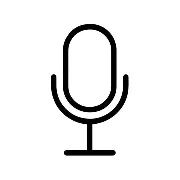 Minimalist Microphone Icon. Black vector symbol of audio recording Ilustración de archivo