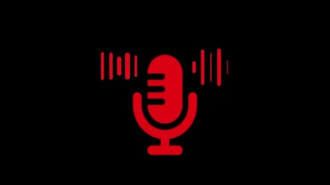 Minimalist Microphone Icon with Sound Waves, Voice Recording Microphone wit.. Stock Footage 310557612