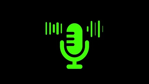 Minimalist Microphone Icon with Sound Waves, Voice Recording Microphone wit.. Stock Footage 310557626