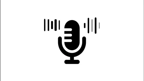 Minimalist Microphone Icon with Sound Waves, Voice Recording Microphone wit.. Stock Footage 310557634