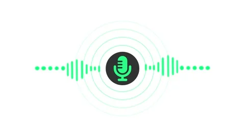 Minimalist Microphone with Sound Waves Animation, Stylized Microphone with .. Vídeo Stock 310556337