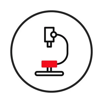Minimalist microscope icon displaying scientific analysis and laboratory re.. 스톡 일러스트
