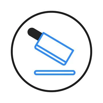 Minimalist microscope illustration inside a circle evoking laboratory exami.. Stock Illustration