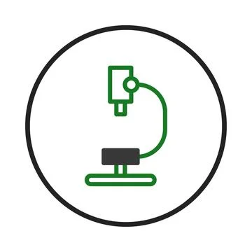 Minimalist microscope illustration for scientific analysis and laboratory r.. Illustrazione stock