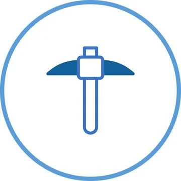 Minimalist mining industry pickaxe vector design for construction and resourc Stock Illustration