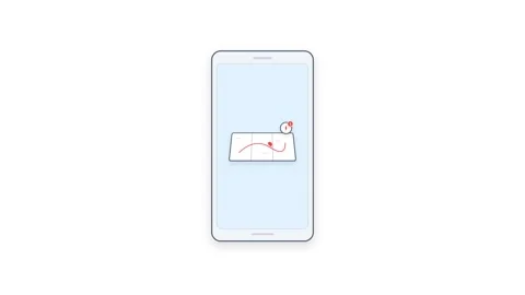 Minimalist Mobile App Interface with Animated Tracking Graphic Stock Footage 347627356