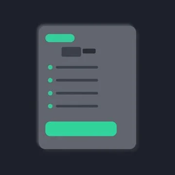 Minimalist mobile app interface with green accent elements Stock Illustration