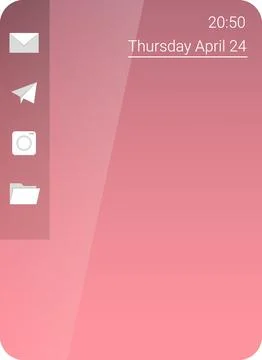 Minimalist Mobile Dashboard UI with Sidebar Icons Stock Illustration