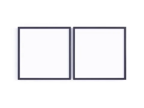 Minimalist mockup of two square frames Stock Photos