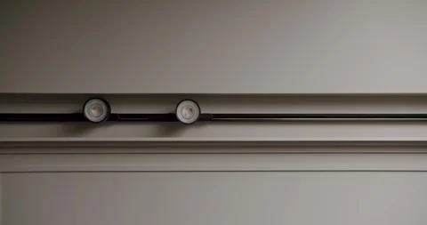 Minimalist Modern Ceiling Lights in Simple Architectural Interior Design Video stock 310680207