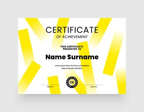 Minimalist modern certificate template. Stock Illustration