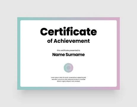 Minimalist modern certificate template. Stock Illustration