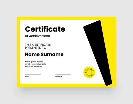Minimalist modern certificate template. Stock Illustration