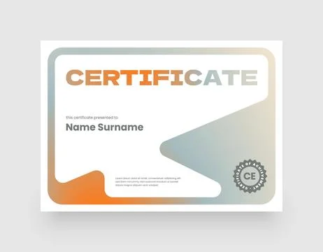 Minimalist modern certificate template. Stock Illustration