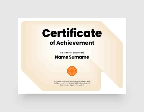 Minimalist modern certificate template. Stock Illustration