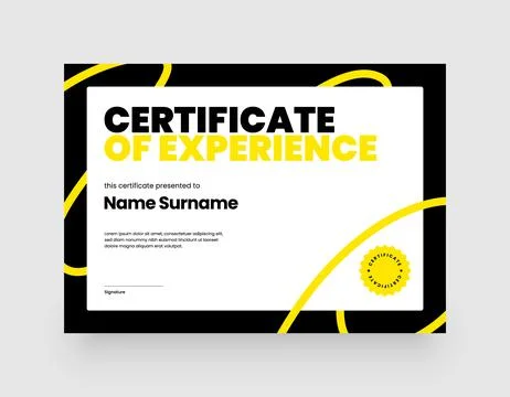 Minimalist modern certificate template. Stock Illustration