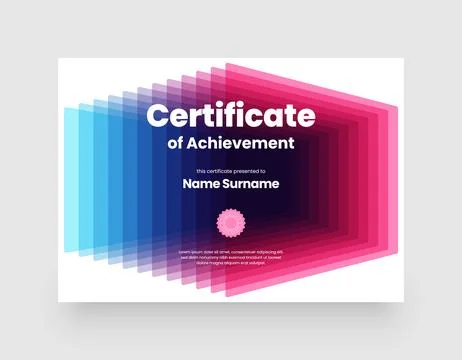 Minimalist modern certificate template. Stock Illustration