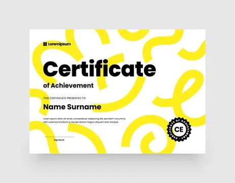 Minimalist modern certificate template. Stock Illustration