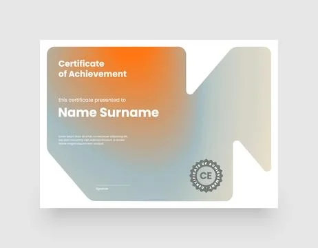 Minimalist modern certificate template. Stock Illustration