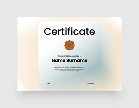 Minimalist modern certificate template. Stock Illustration