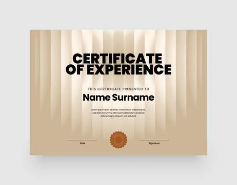Minimalist modern certificate template. Stock Illustration