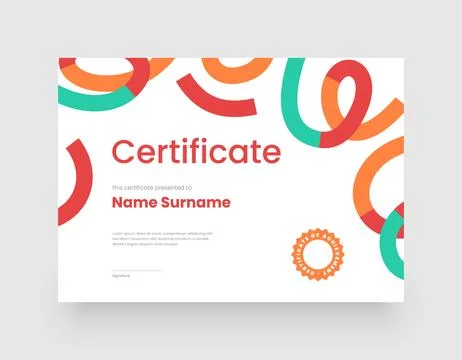 Minimalist modern certificate template. Stock Illustration