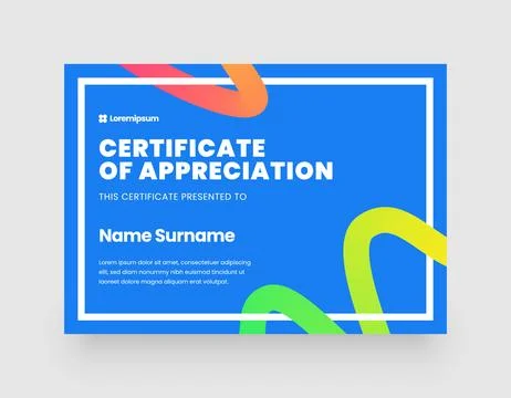 Minimalist modern certificate template. Stock Illustration