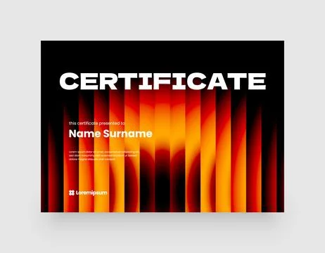 Minimalist modern certificate template. Stock Illustration
