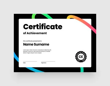 Minimalist modern certificate template. Stock Illustration