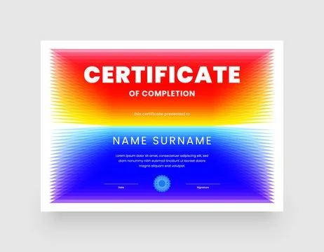 Minimalist modern certificate template. Stock Illustration