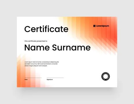 Minimalist modern certificate template. Stock Illustration