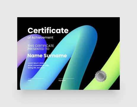 Minimalist modern certificate template. Stock Illustration
