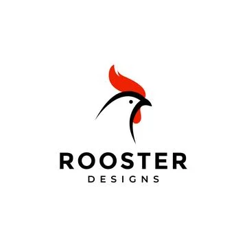 Minimalist modern head rooster logo design Stock Illustration
