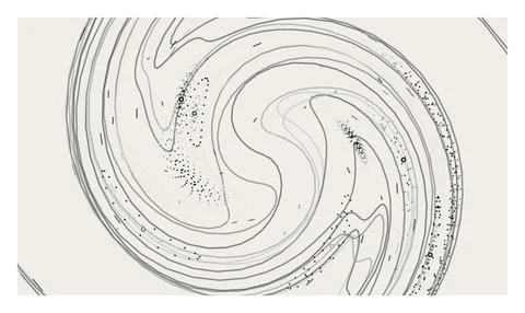 Minimalist monochrome abstract background featuring swirling lines and smal.. Stock Illustration