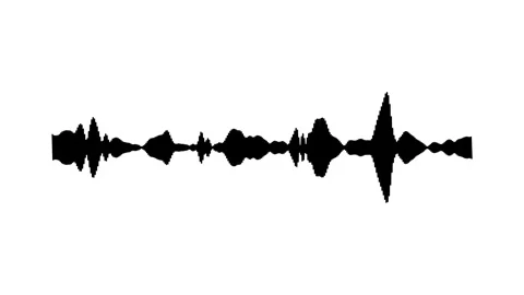 Minimalist Monochrome Audio Wave Visualizer Animation Line Spectrum White S.. Stock Footage 341294042