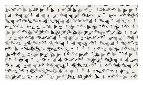 Minimalist monochrome geometric seamless pattern with abstract shapes and s.. Stock Illustration