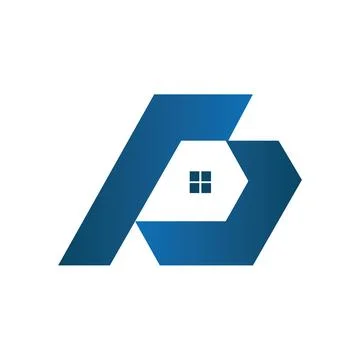 Minimalist Monogram home Logo Design for Your Brand Identity Stock Illustration