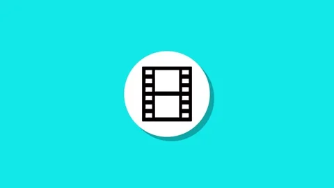 Minimalist motion graphics animation showing film strip icon appearing on w.. Stock Footage 327762859
