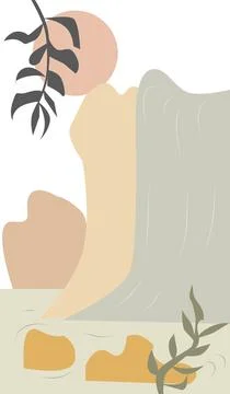 Minimalist Mountain Background and Vector Illustration Stock Illustration