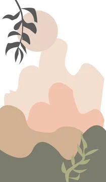 Minimalist Mountain Background and Vector Illustration Stock Illustration