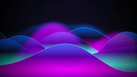 Minimalist mountain range waves purple loop motion background Stock Footage 343799452