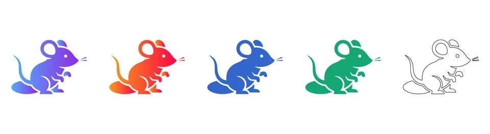 Minimalist Mouse Cursor Icons Stock Illustration