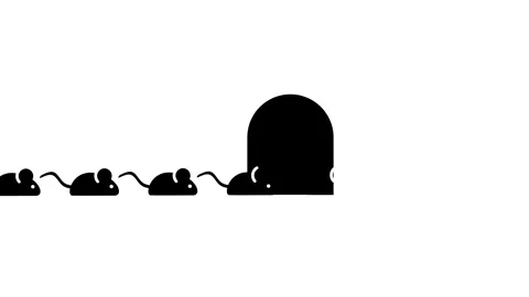 Minimalist Mouse Hole on White Background Stock Footage 336838312