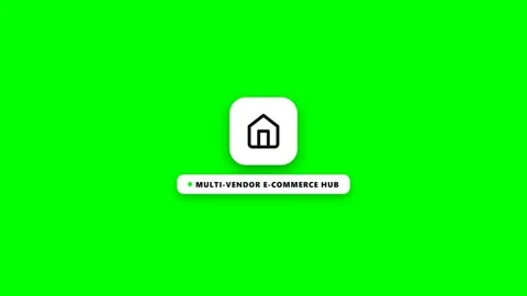 Minimalist Multi-Vendor E-commerce Hub Icon Animation on Green Screen Stock Footage 347626234