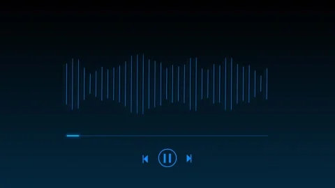 Minimalist Music Animation Interface Featuring Digital Sound Waves Vídeo Stock 314198150