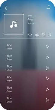 Minimalist Music Player Application Interface Design for Preview Illustrazione stock