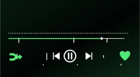 Minimalist Music Player Interface Overlay with Green Audio Progress Bar Stock Footage 334737704